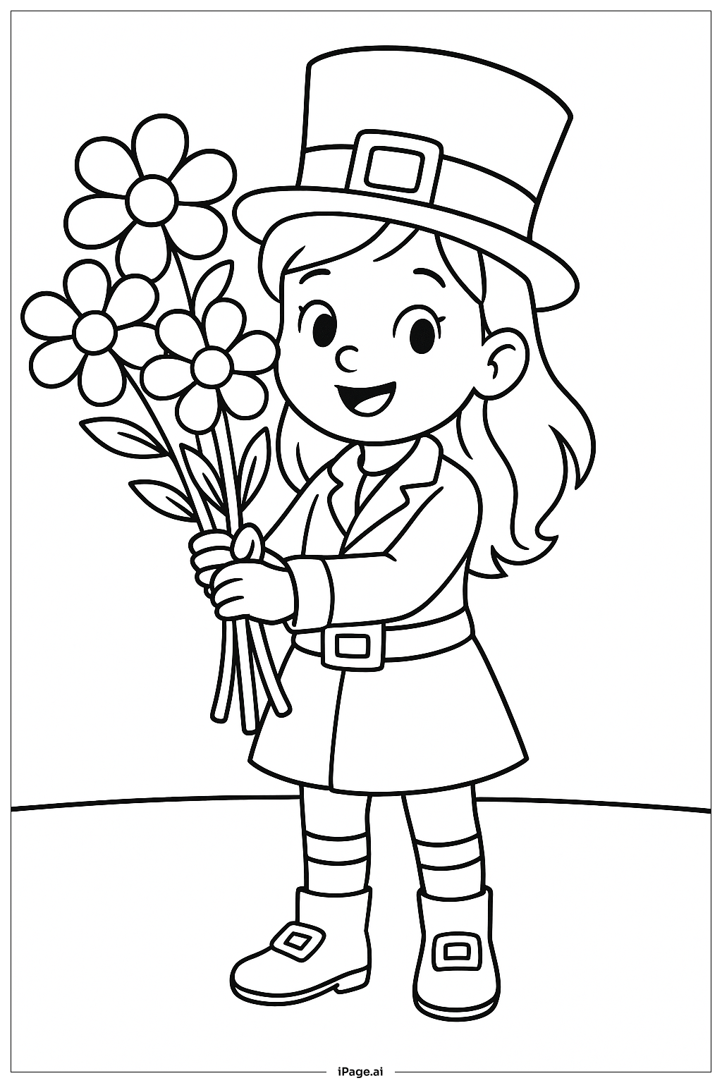  꽃을 따는 여자 요정 색칠공부 페이지 