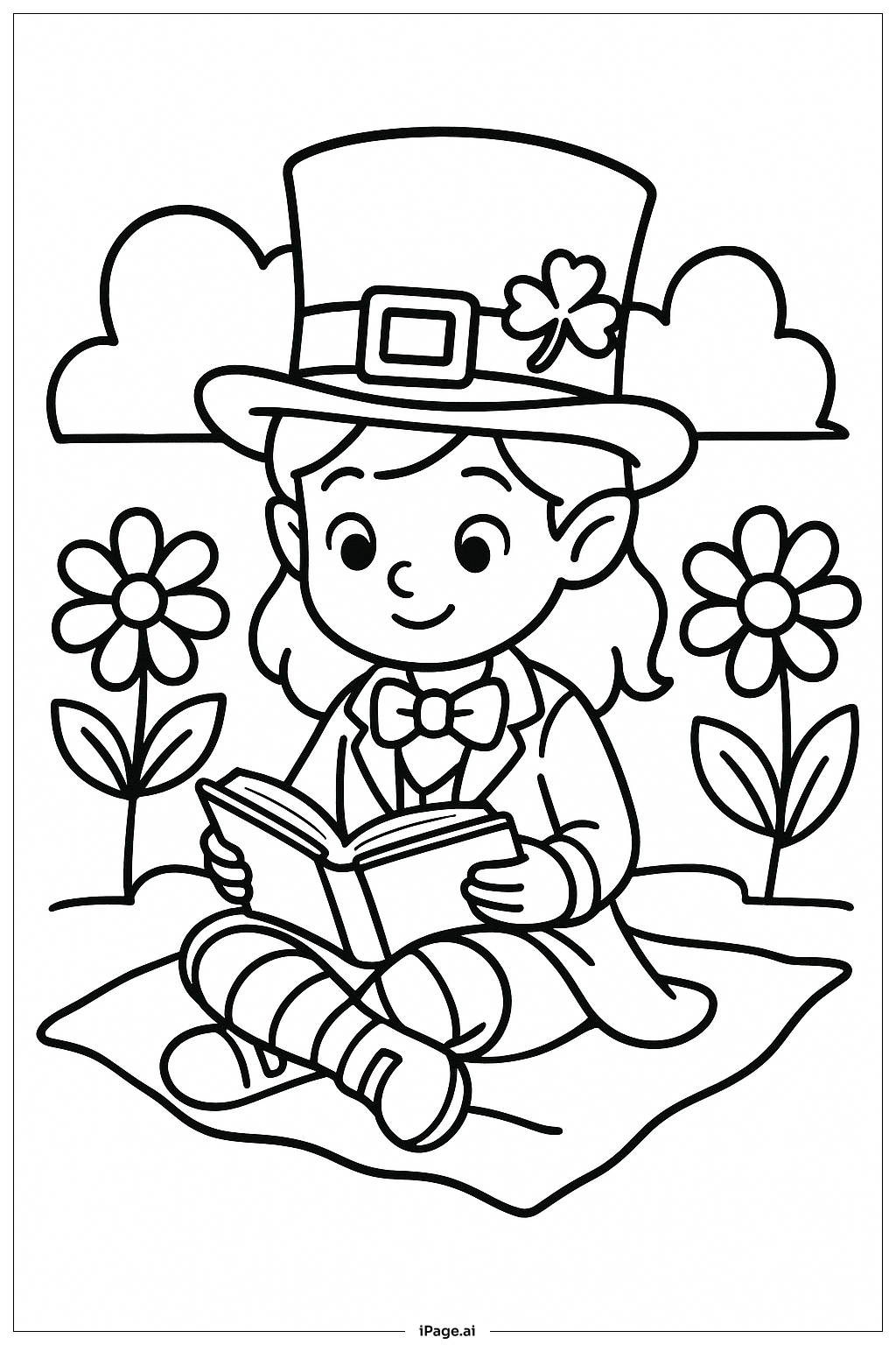  책 읽는 여자 요정 색칠공부 페이지 