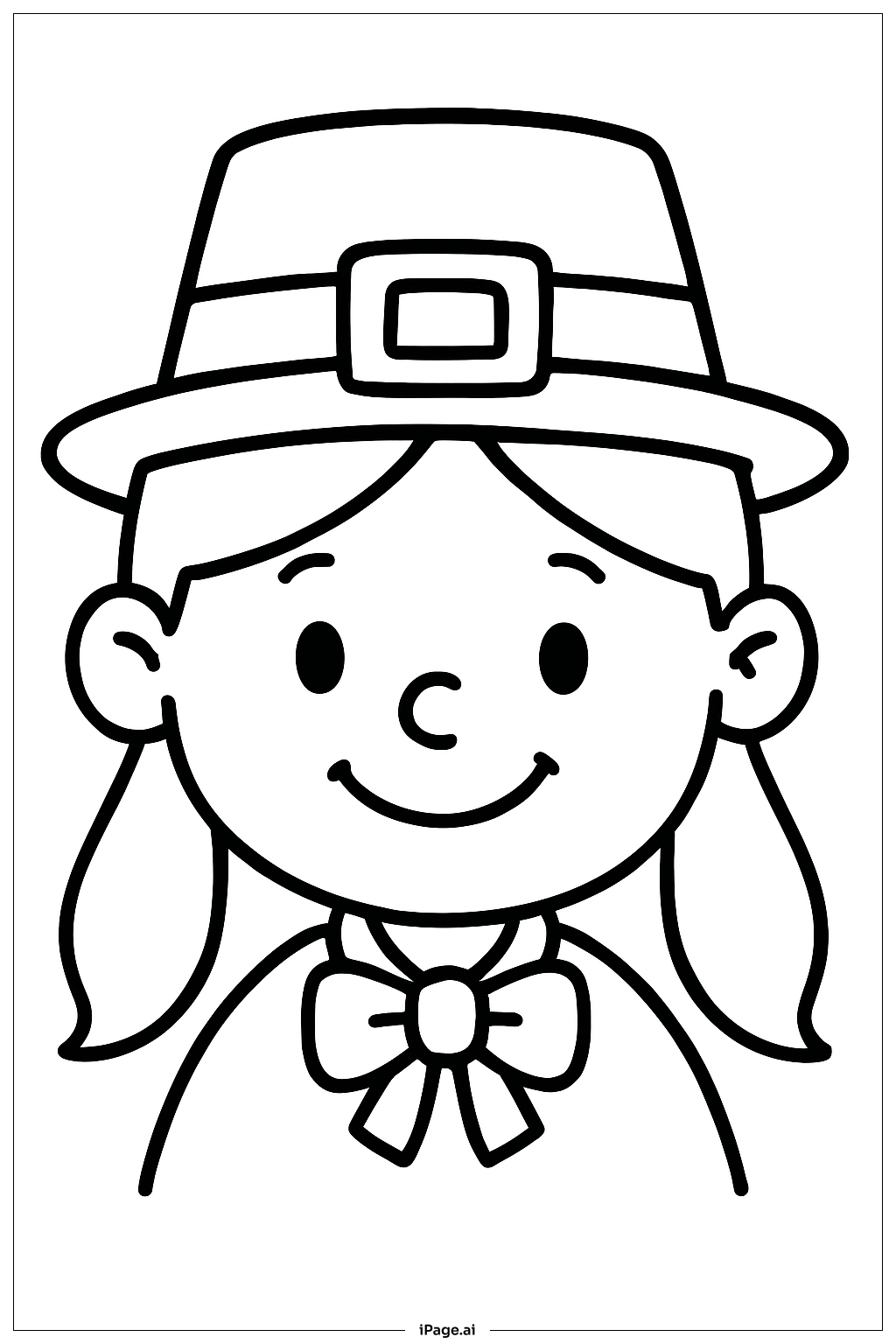  笑脸小妖精女孩填色页 