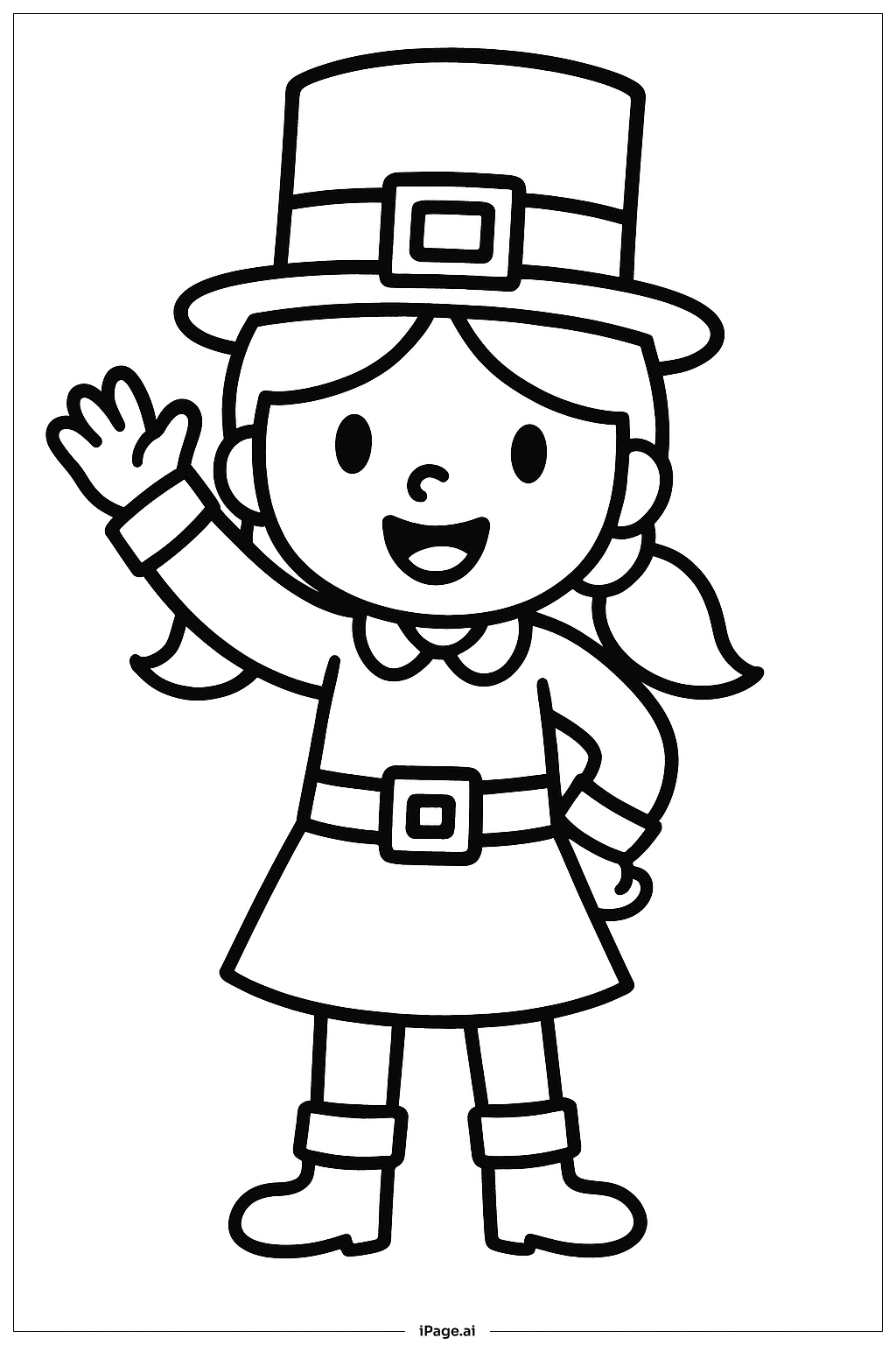  Página para colorear de Niña Duende 