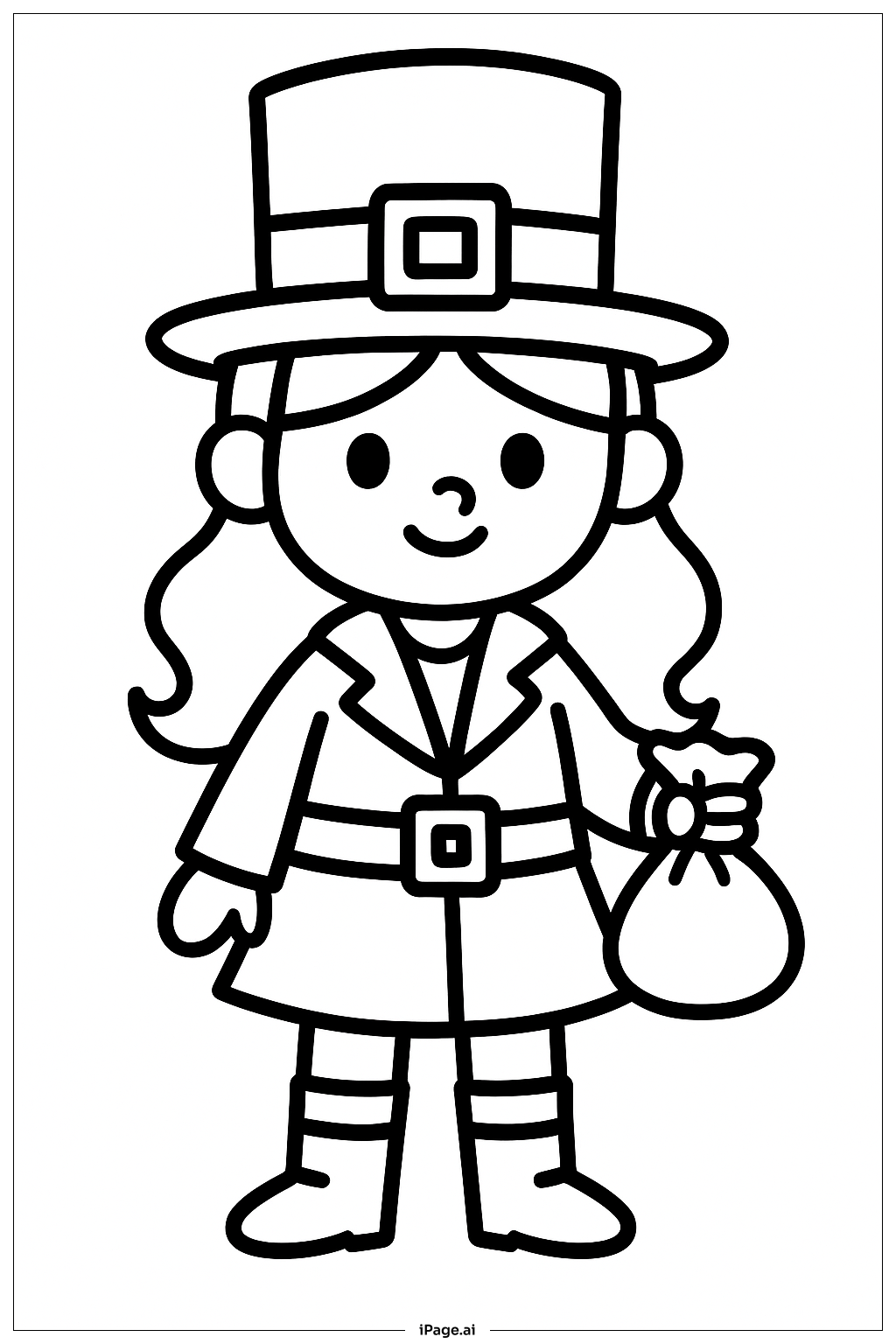  Página para colorear de Niña Duende 