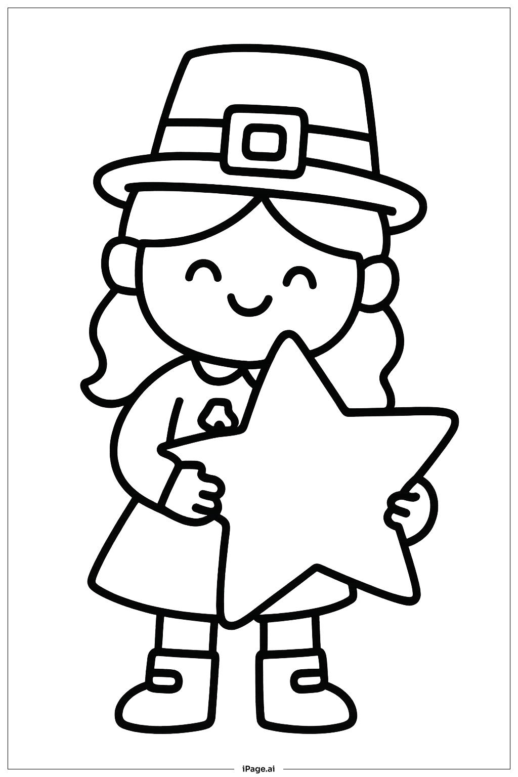  별과 함께한 소녀 요정 색칠공부 페이지 