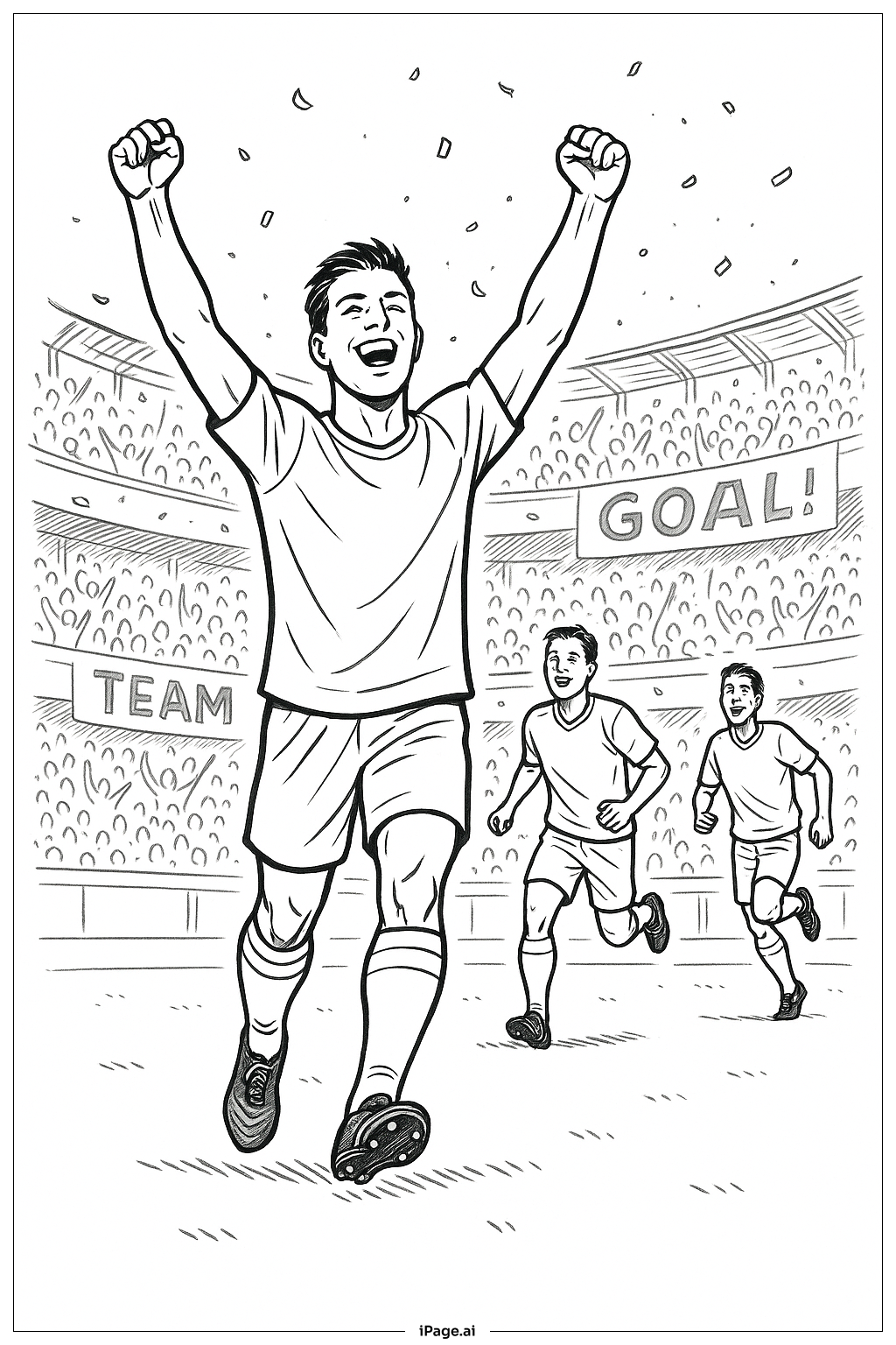 Cena de Celebração de Gol no Futebol