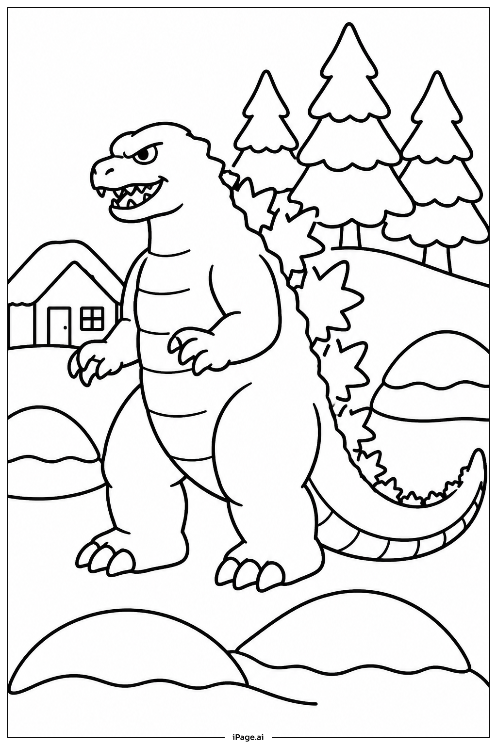  ゴジラの塗り絵ページ 