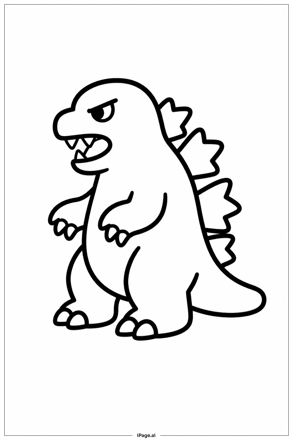 Godzilla Silhouette Coloring Page