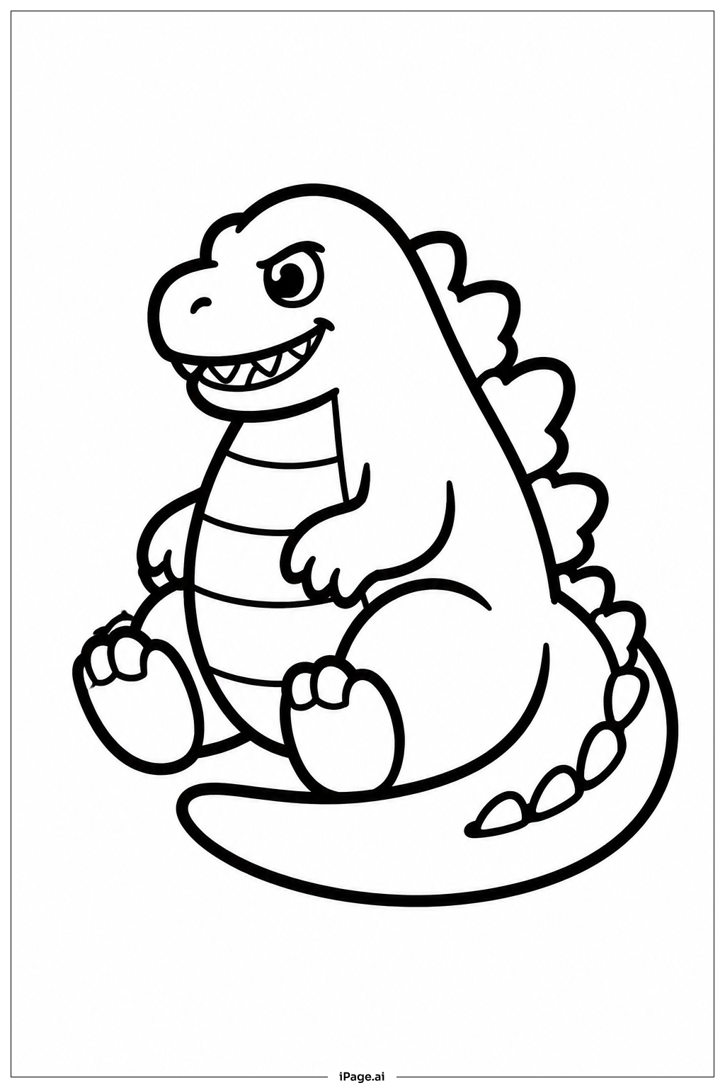 Godzilla Sitting Coloring Page
