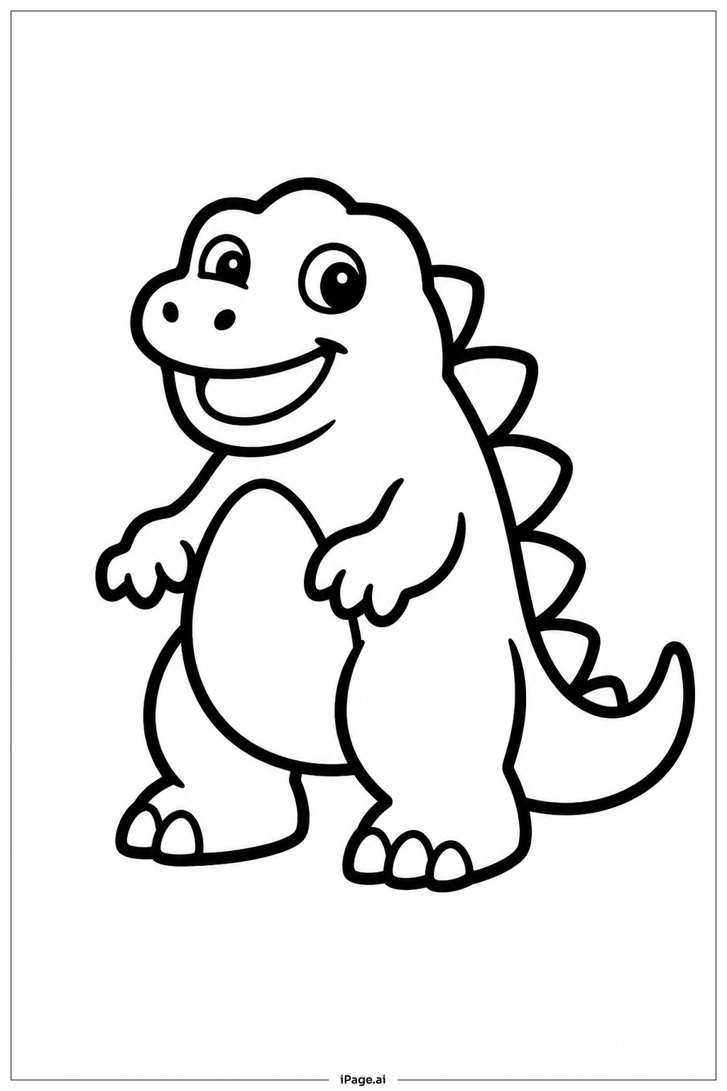 Godzilla Smiling Coloring Page