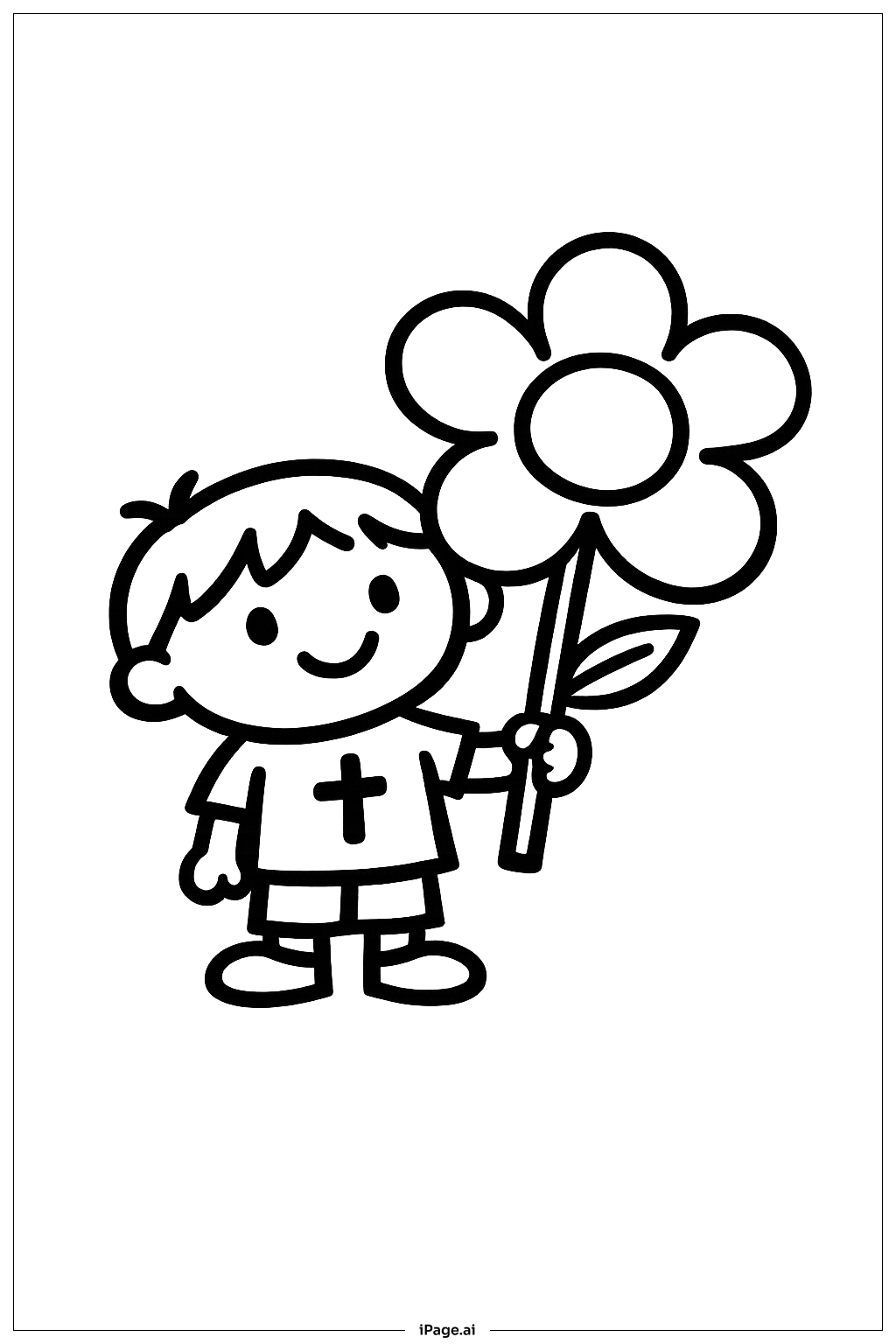 Criança da Sexta-feira Santa Segurando Flor