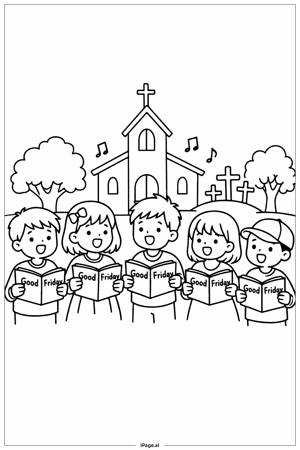  Page de coloriage Chants des enfants du Vendredi Saint 