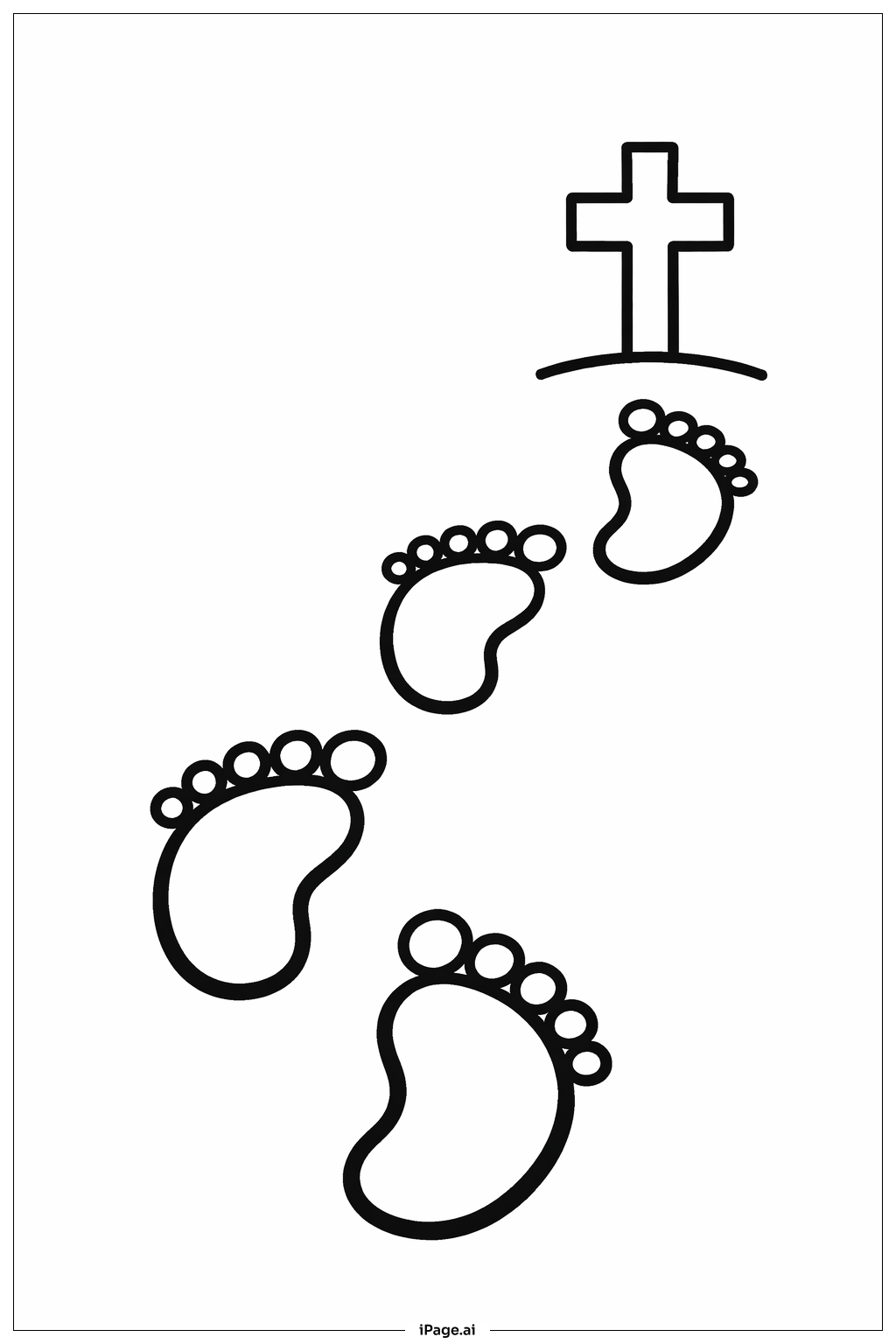 Página para colorir de Pegadas da Sexta-feira Santa