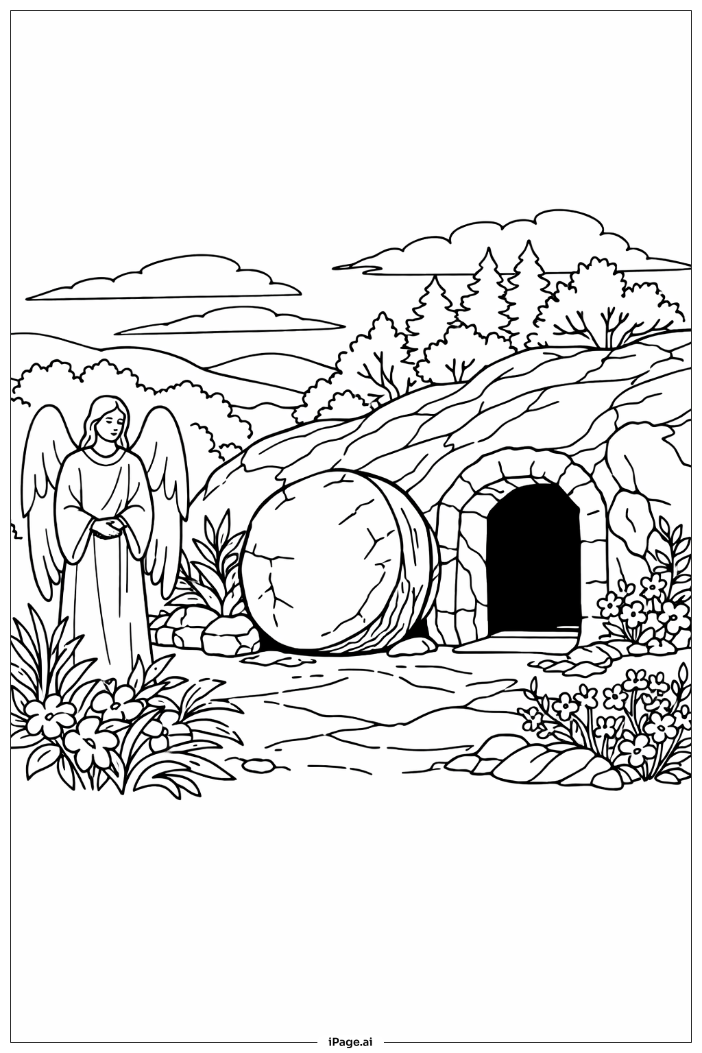  Good Friday Garden Tomb Scene Coloring Page 