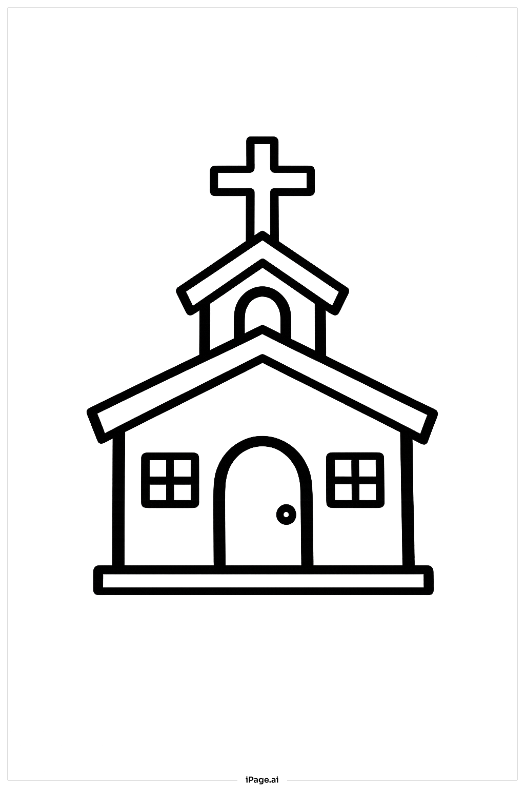 Página para colorir de Igreja Pequena da Sexta-Feira Santa