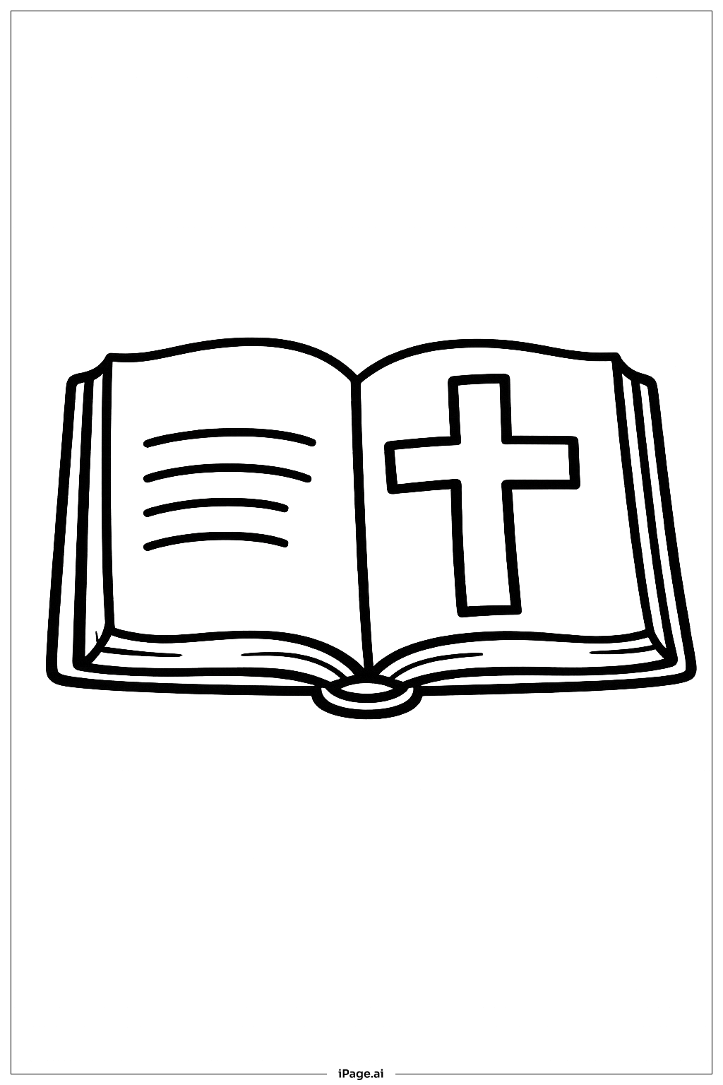 Página para colorir de Bíblia Aberta na Sexta-feira Santa