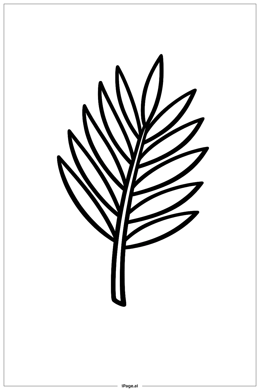 Página para colorir de Folha de Palma da Sexta-feira Santa