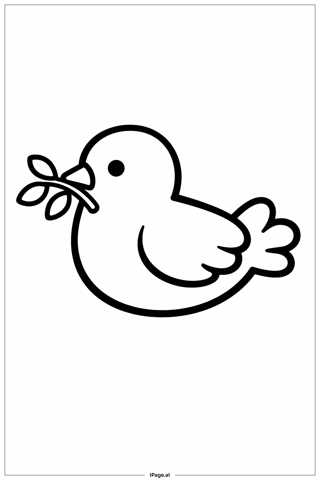 Página para colorir de Pomba Sorridente da Sexta-feira Santa