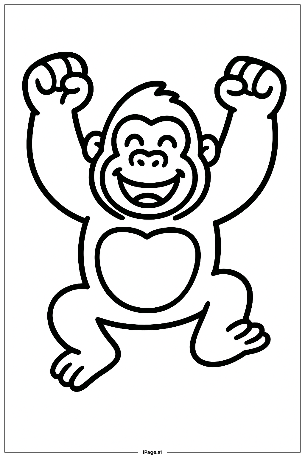  Page de coloriage Joie de saut du gorille 
