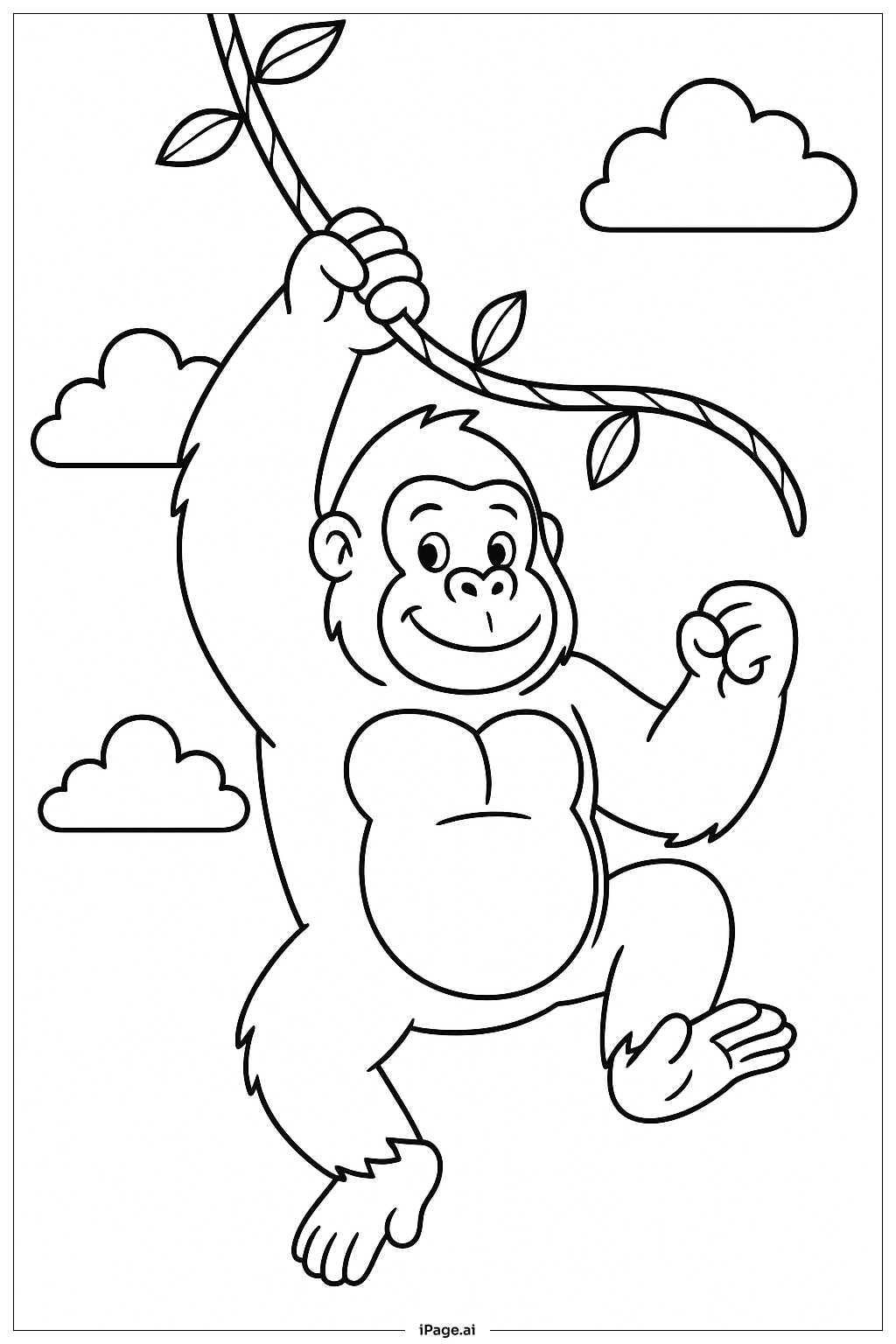  大猩猩盪藤蔓著色頁 