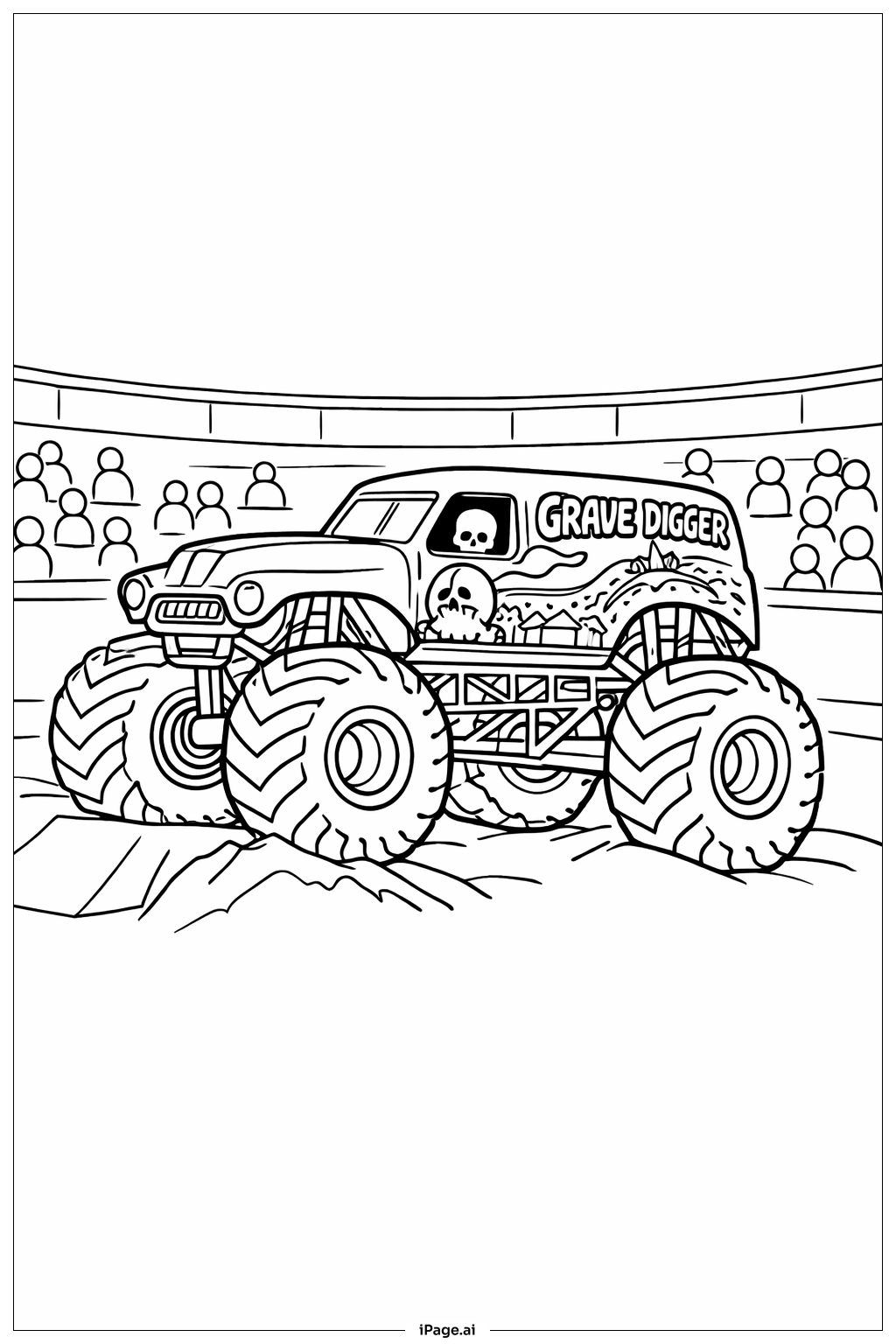  Grave Digger beim Rallye Ausmalseite 