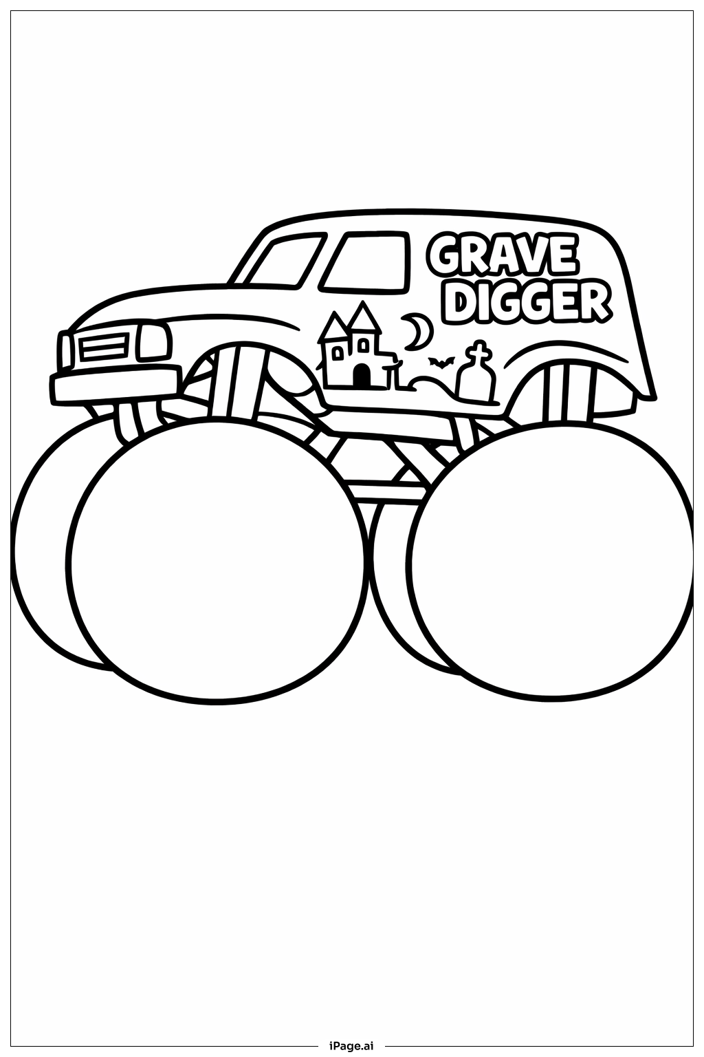  그레이브 디거 빅 휠 색칠공부 페이지 