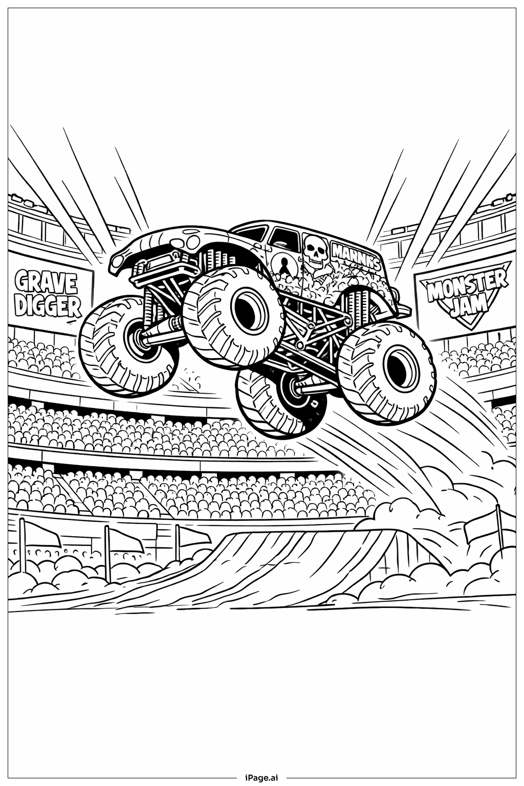  그레이브 디거 군중 스턴트 색칠공부 페이지 