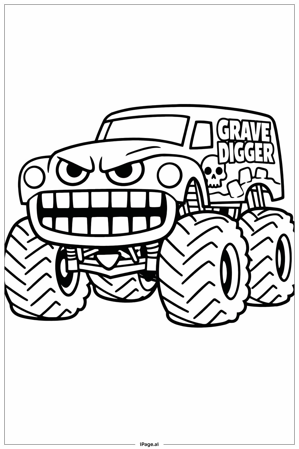  Grave Digger Grill Gesicht Ausmalseite 