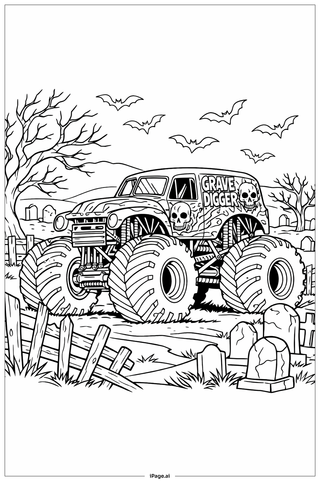  그레이브 디거 호러 트랙 색칠공부 페이지 