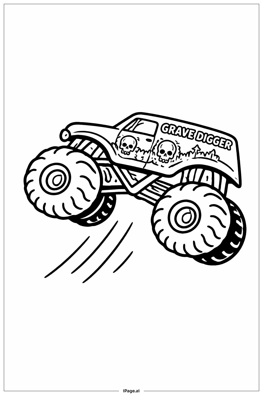  Grave Digger Springen Einfach Ausmalseite 