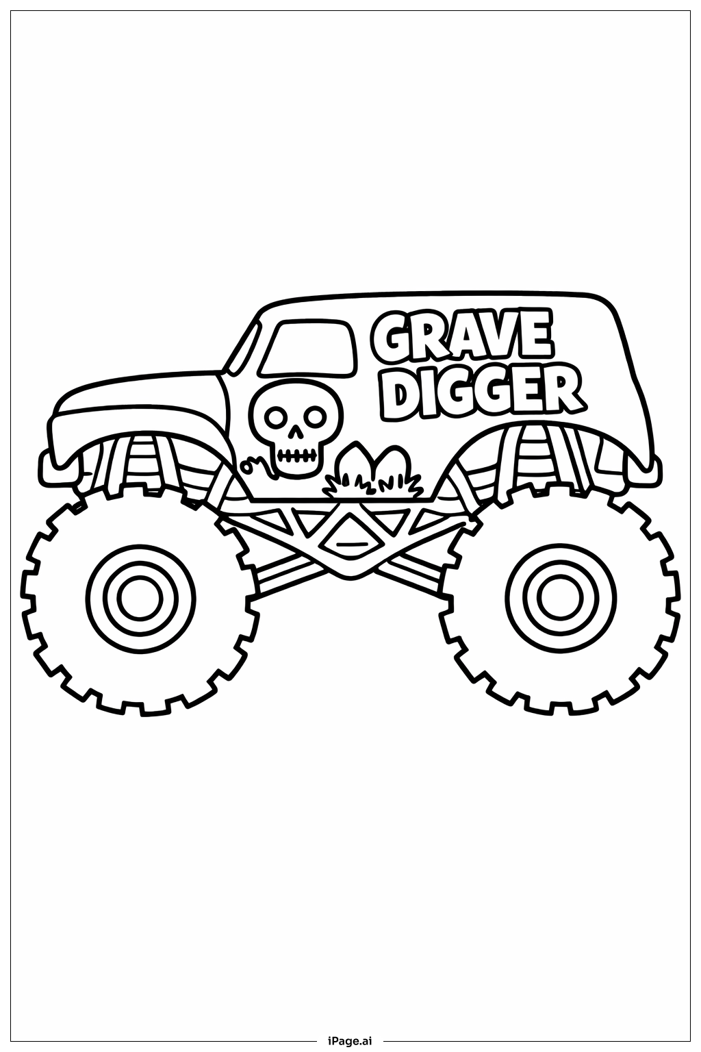  Grave Digger Seitenansicht Ausmalseite 