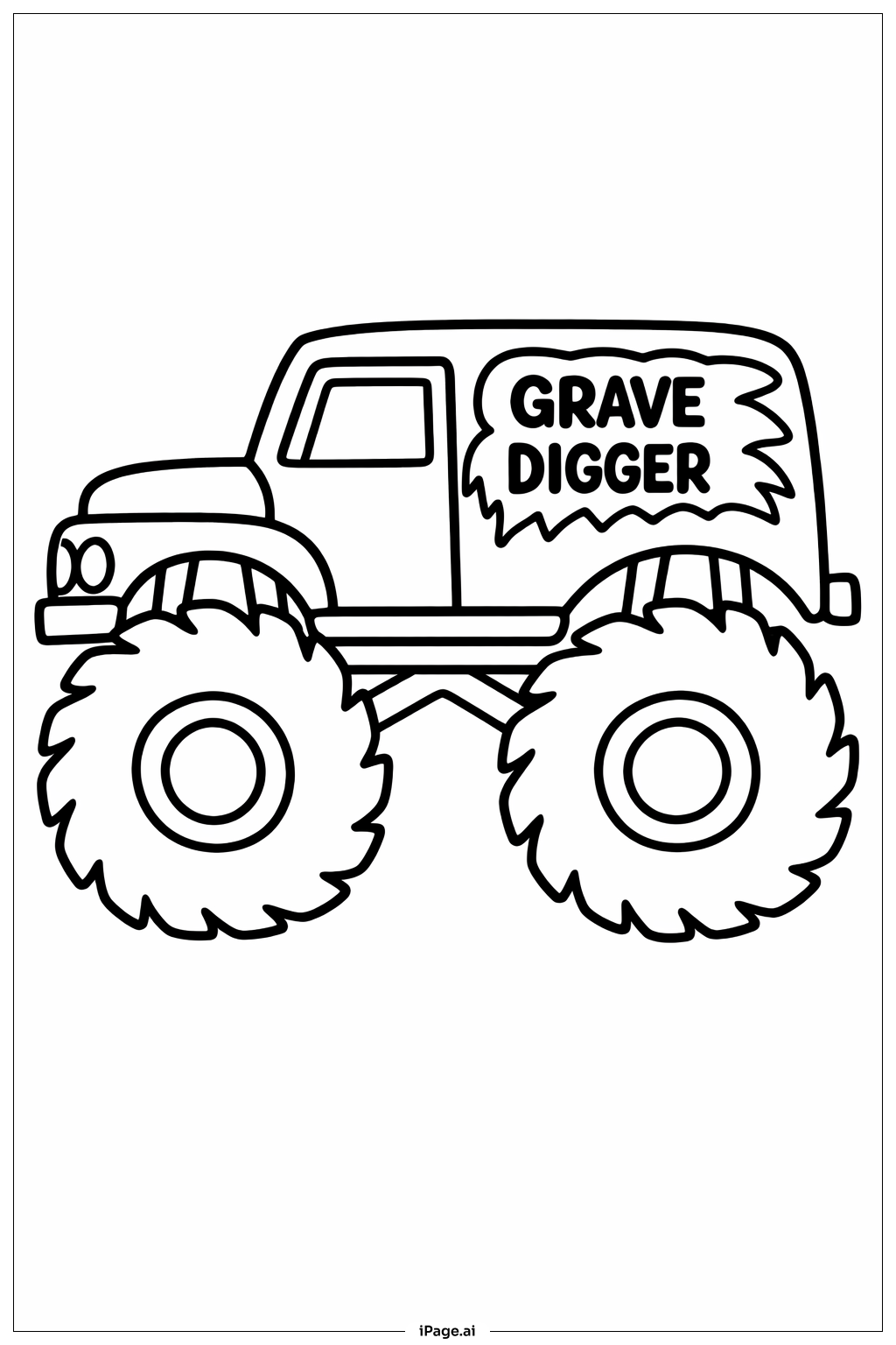  Grave Digger Mini-LKW Ausmalseite 