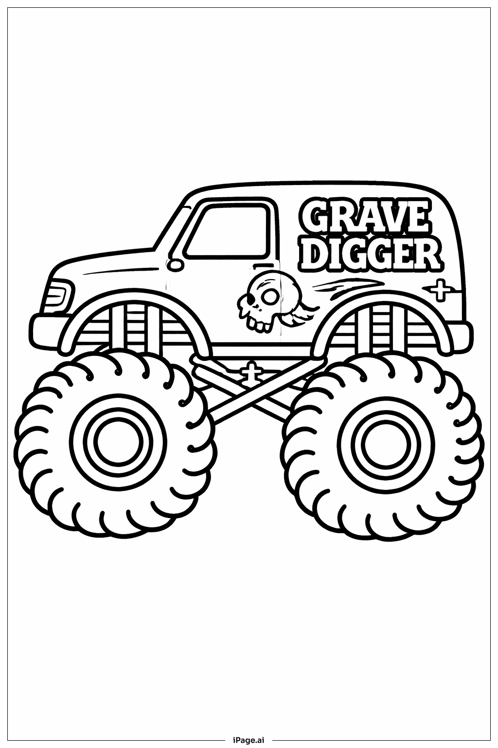  Grave Digger Truck Ausmalseite 