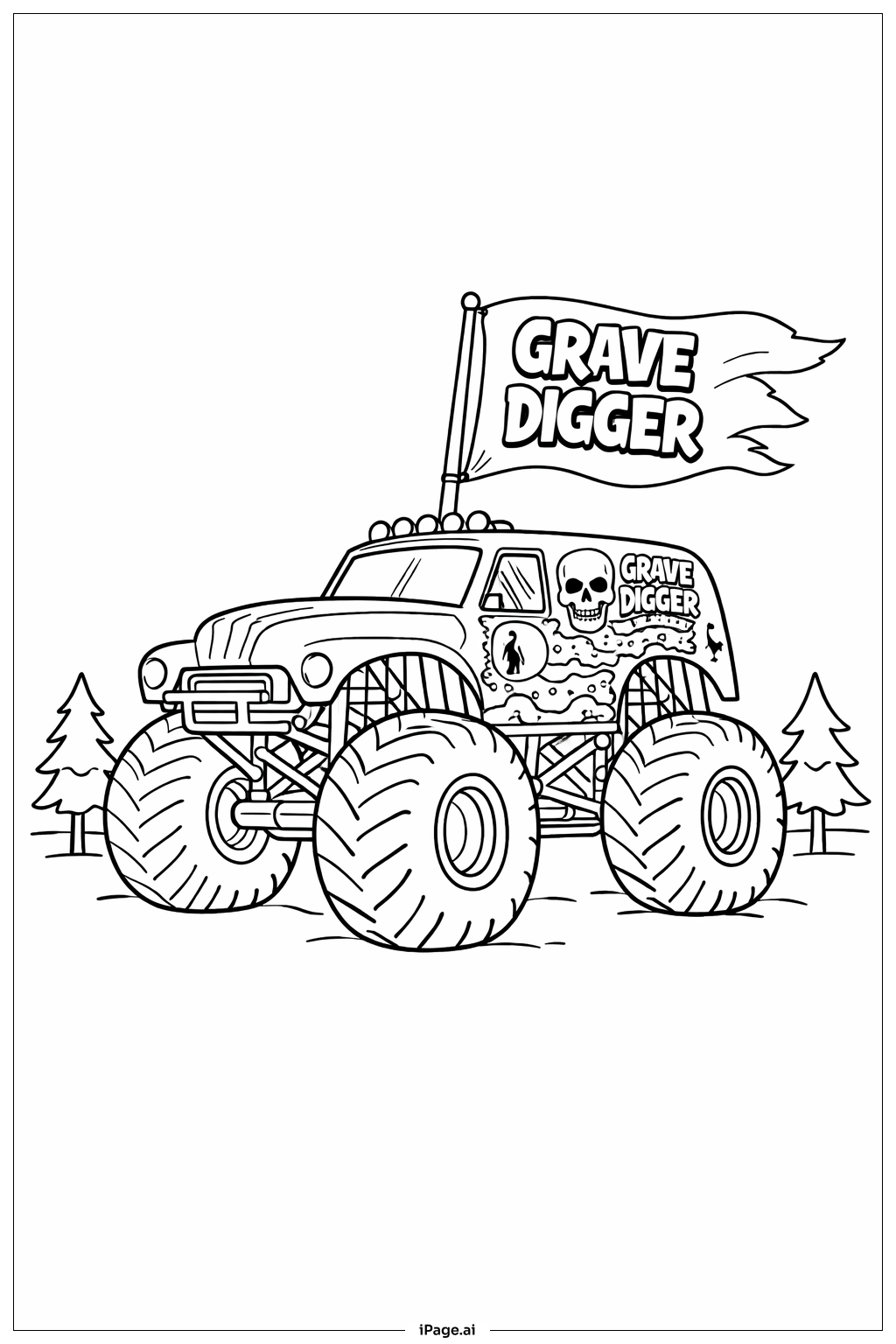 Cavador de Túmulos Acenando com Bandeira