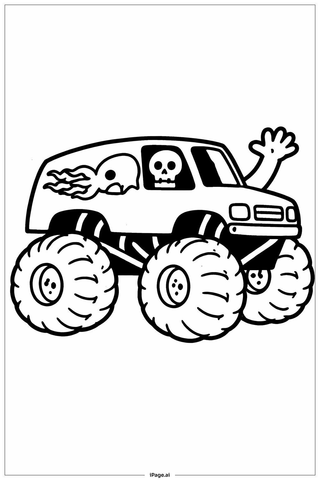  Grave Digger winkt Ausmalseite 