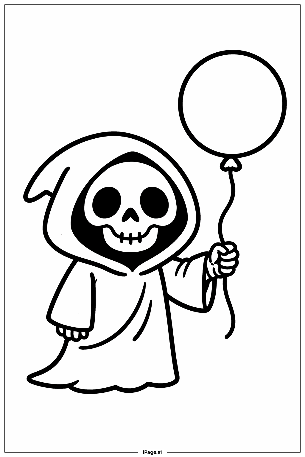  Grabwühler mit Ballon Einfach Ausmalseite 