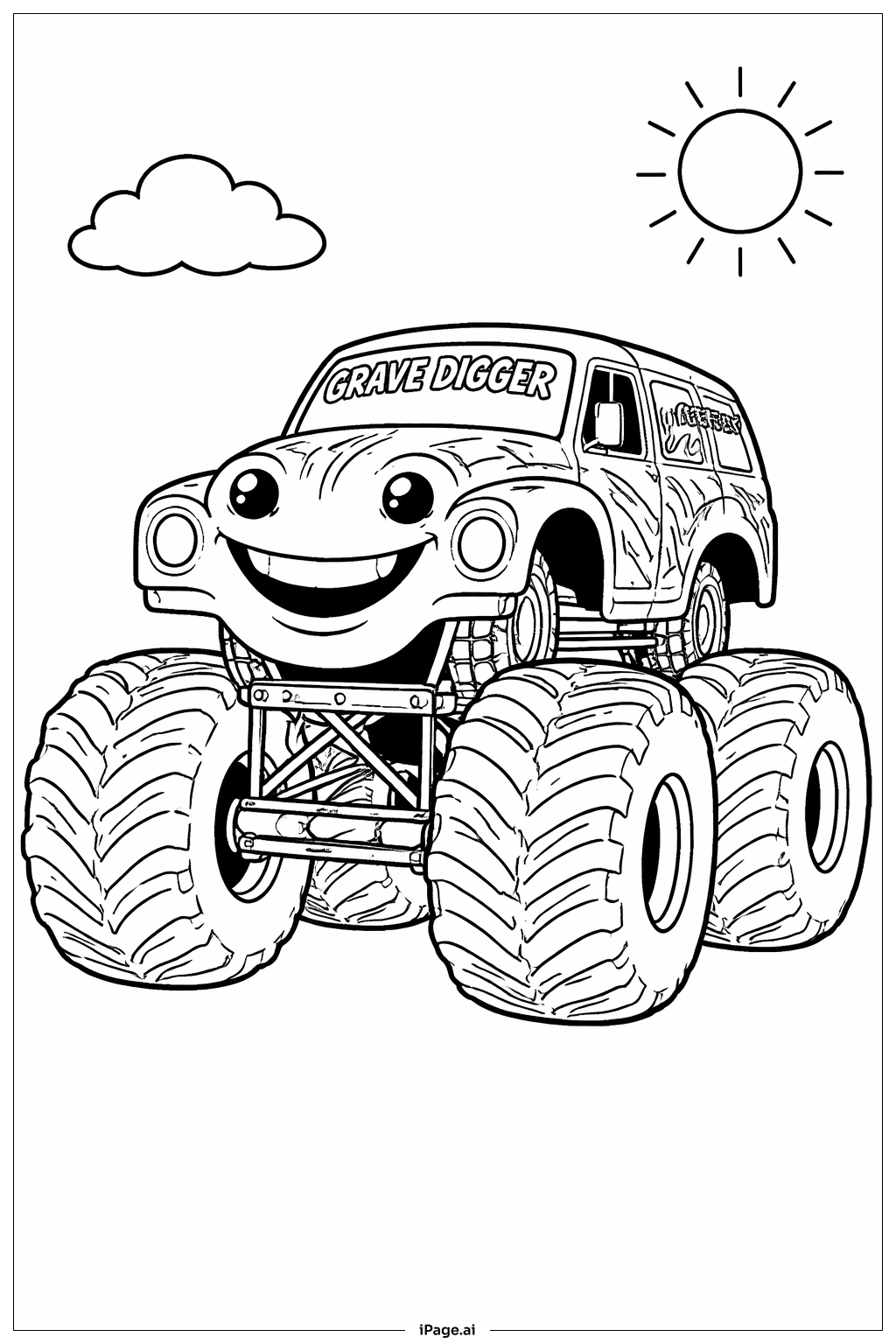  Página para colorir de Coveiro com Grande Sorriso 