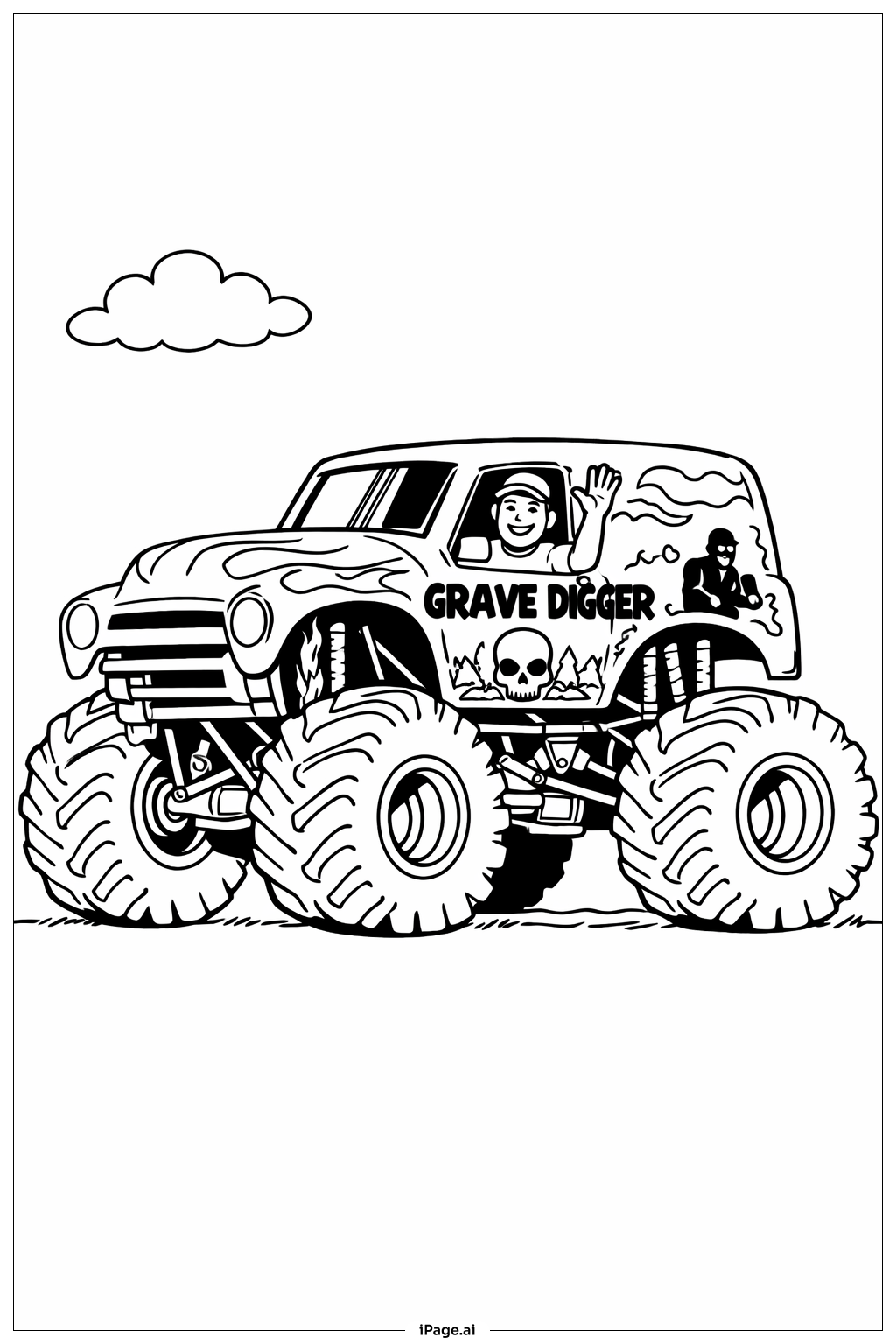 Grave Digger mit freundlichem Fahrer