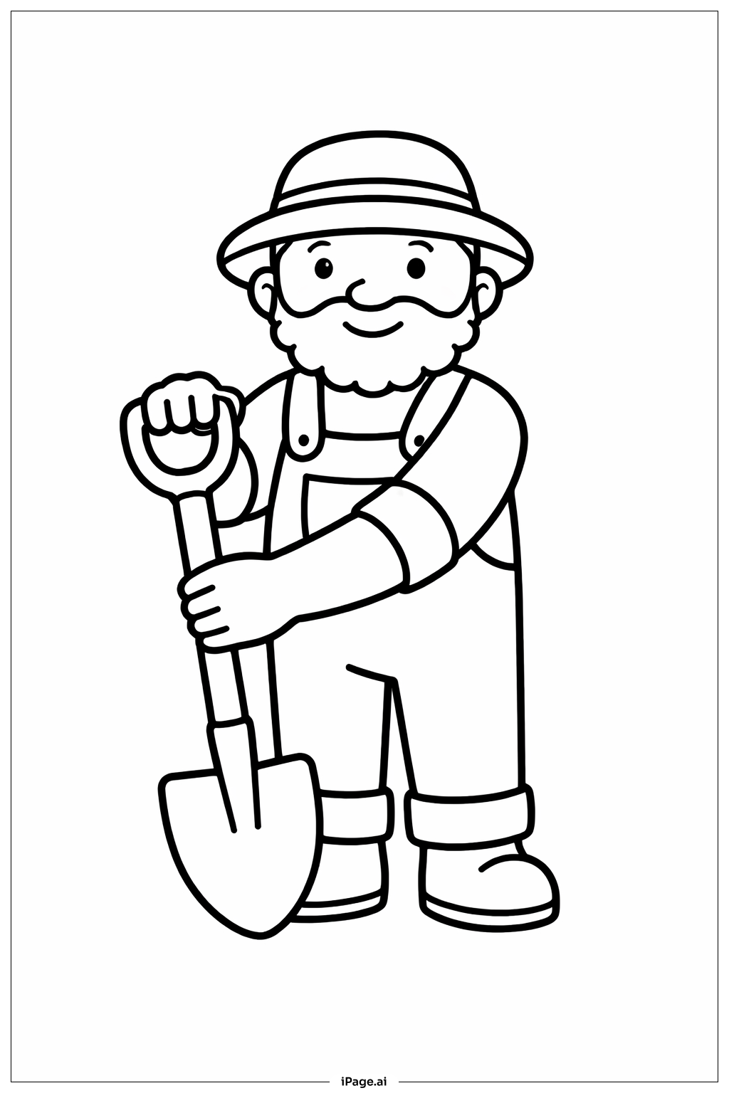  Grabgräber mit Schaufel Ausmalseite 