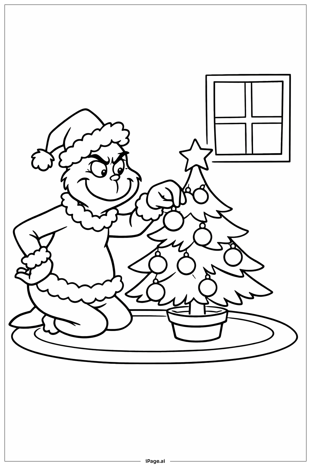 Grinch Trang Trí Cây Thông Đơn Giản