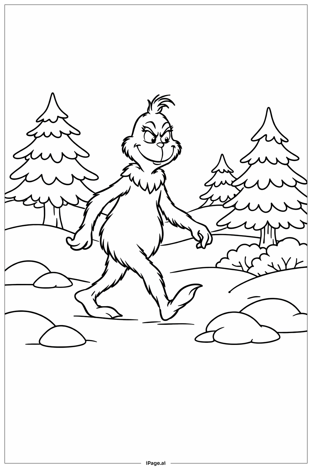  冬林里的格林奇填色页 