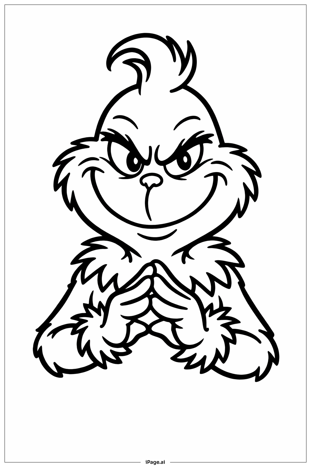  格林奇淘气笑容填色页 