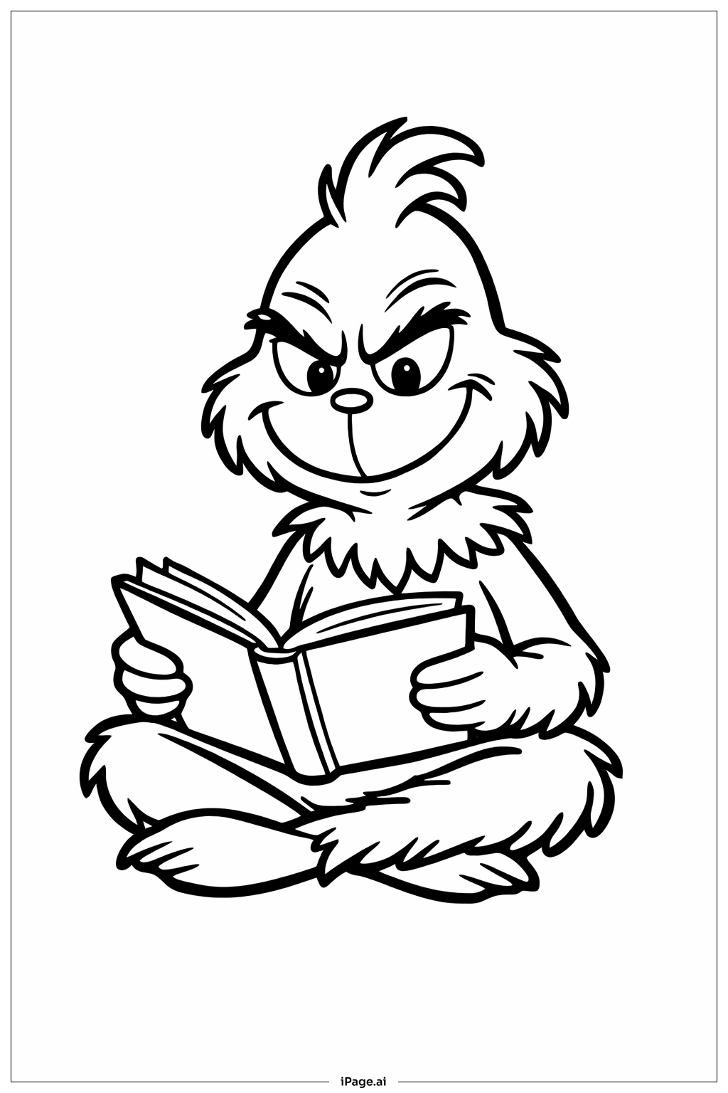  格林奇读书填色页 