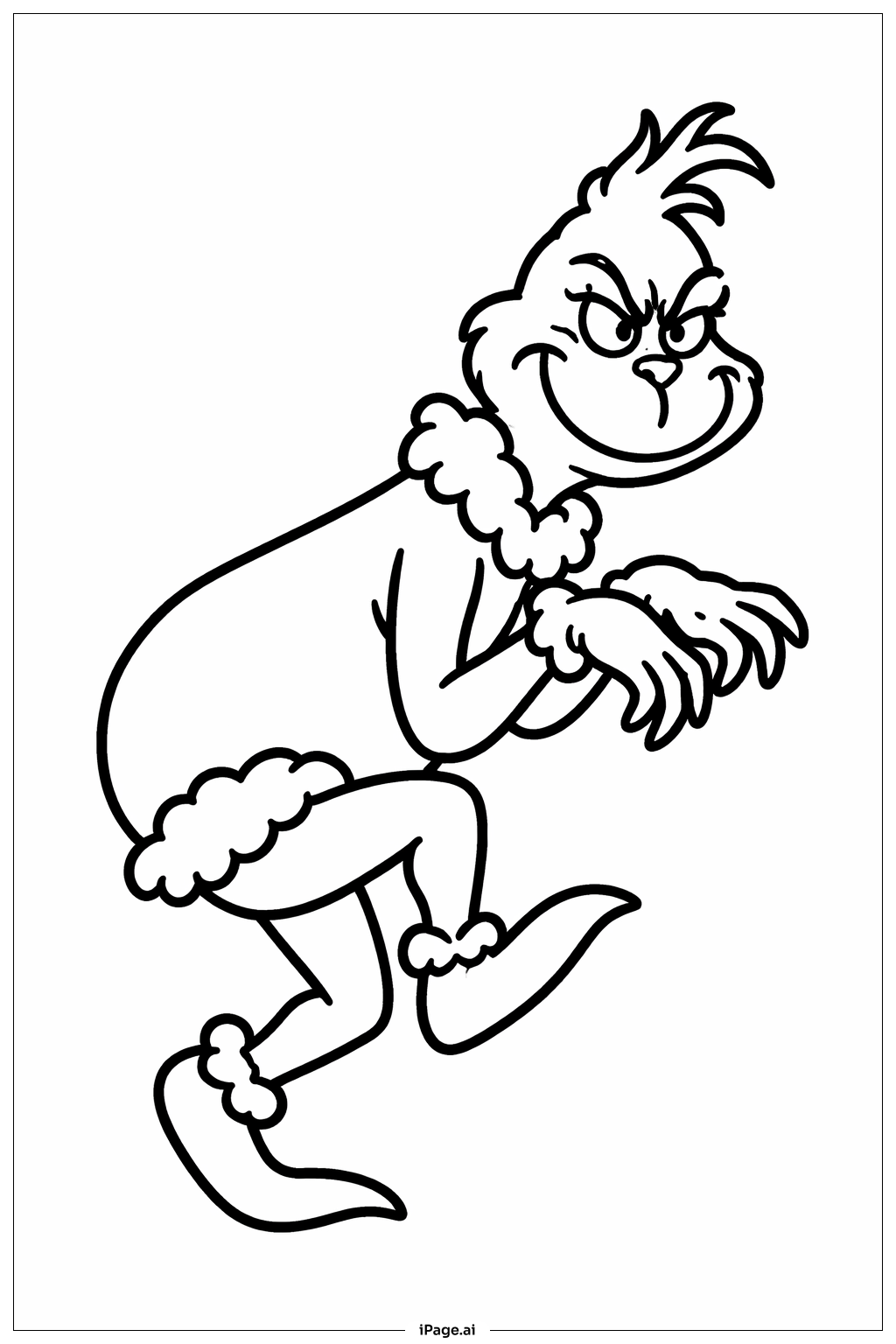  格林奇悄悄踮脚填色页 