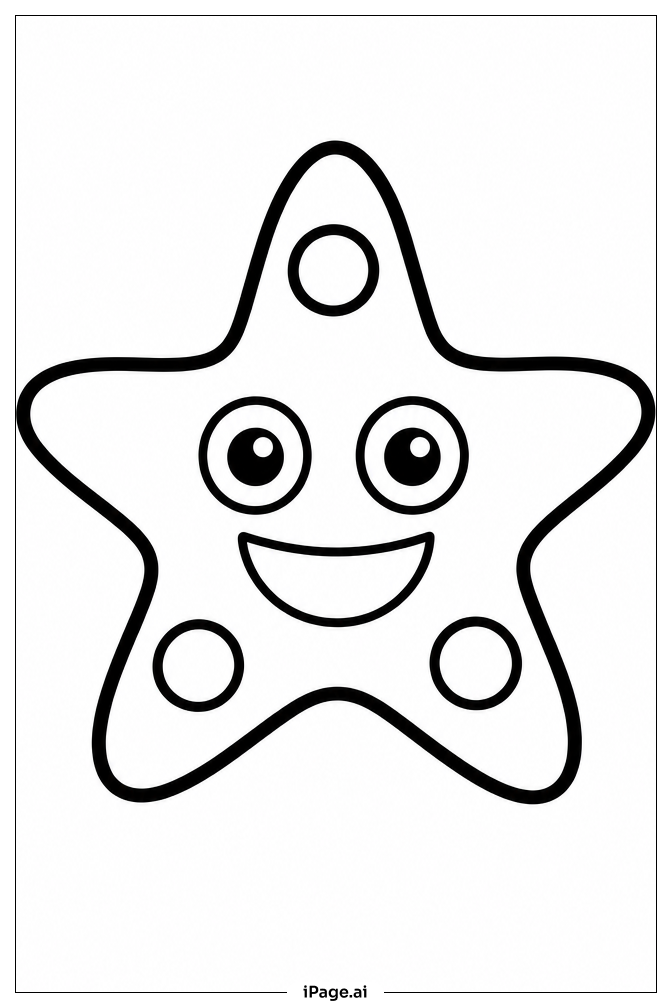Grinning Starfish Coloring Page