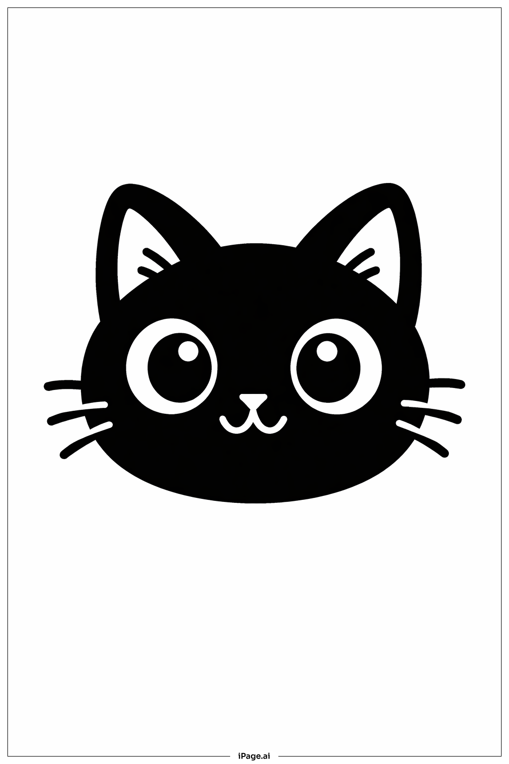  Halloween Schwarze Katzenkopf Ausmalseite 