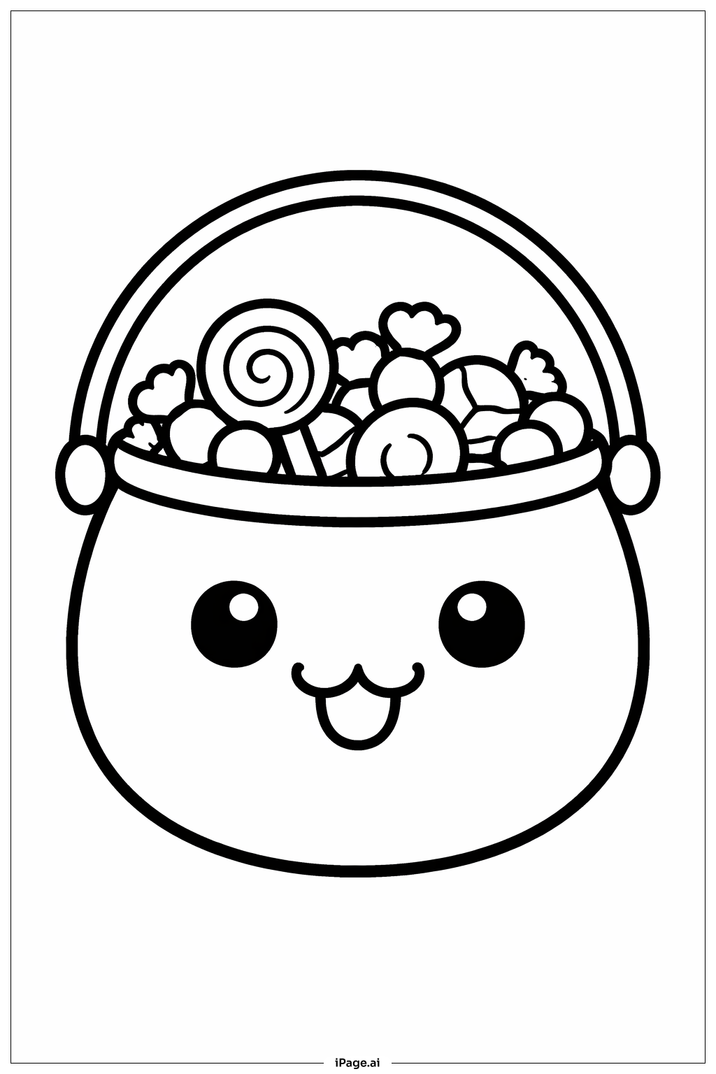  Halloween Süßigkeiten Eimer Ausmalseite 