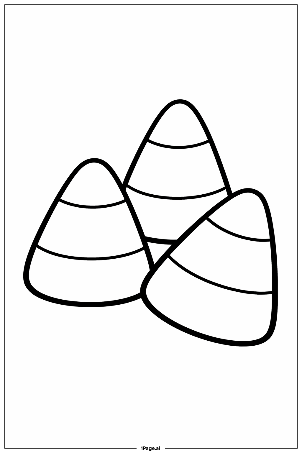  Halloween Candy Corn Trio Ausmalseite 