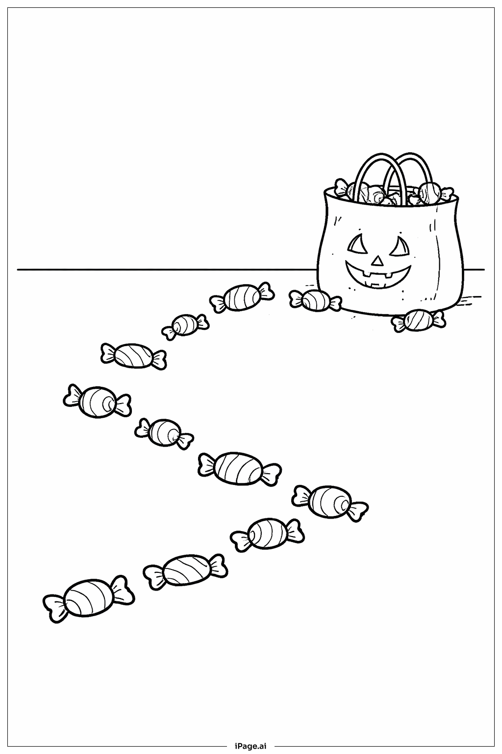 Halloween Süßigkeitenpfad mit Tasche