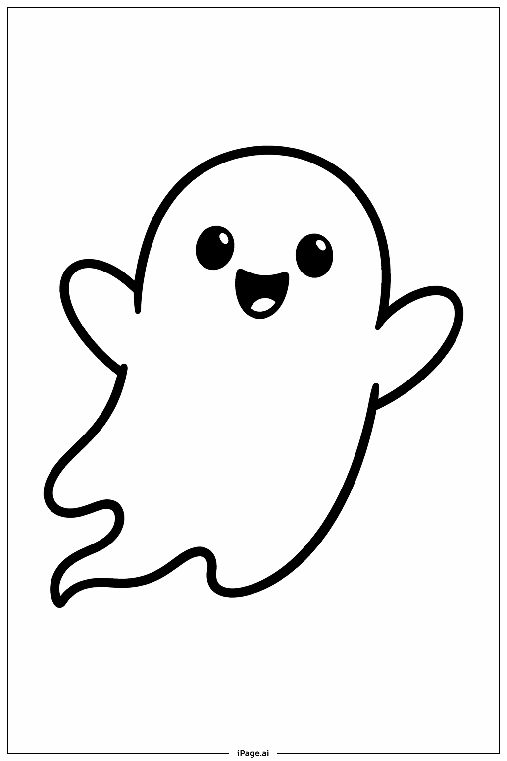  Halloween Freundlicher Geist Ausmalseite 