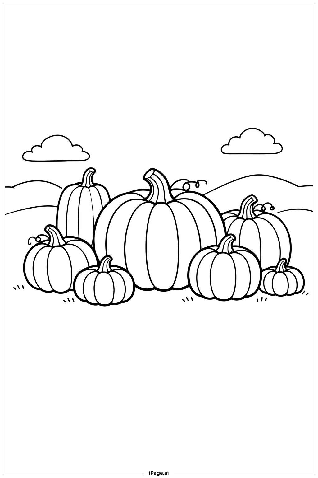  Halloween Kürbisgruppe Ausmalseite 