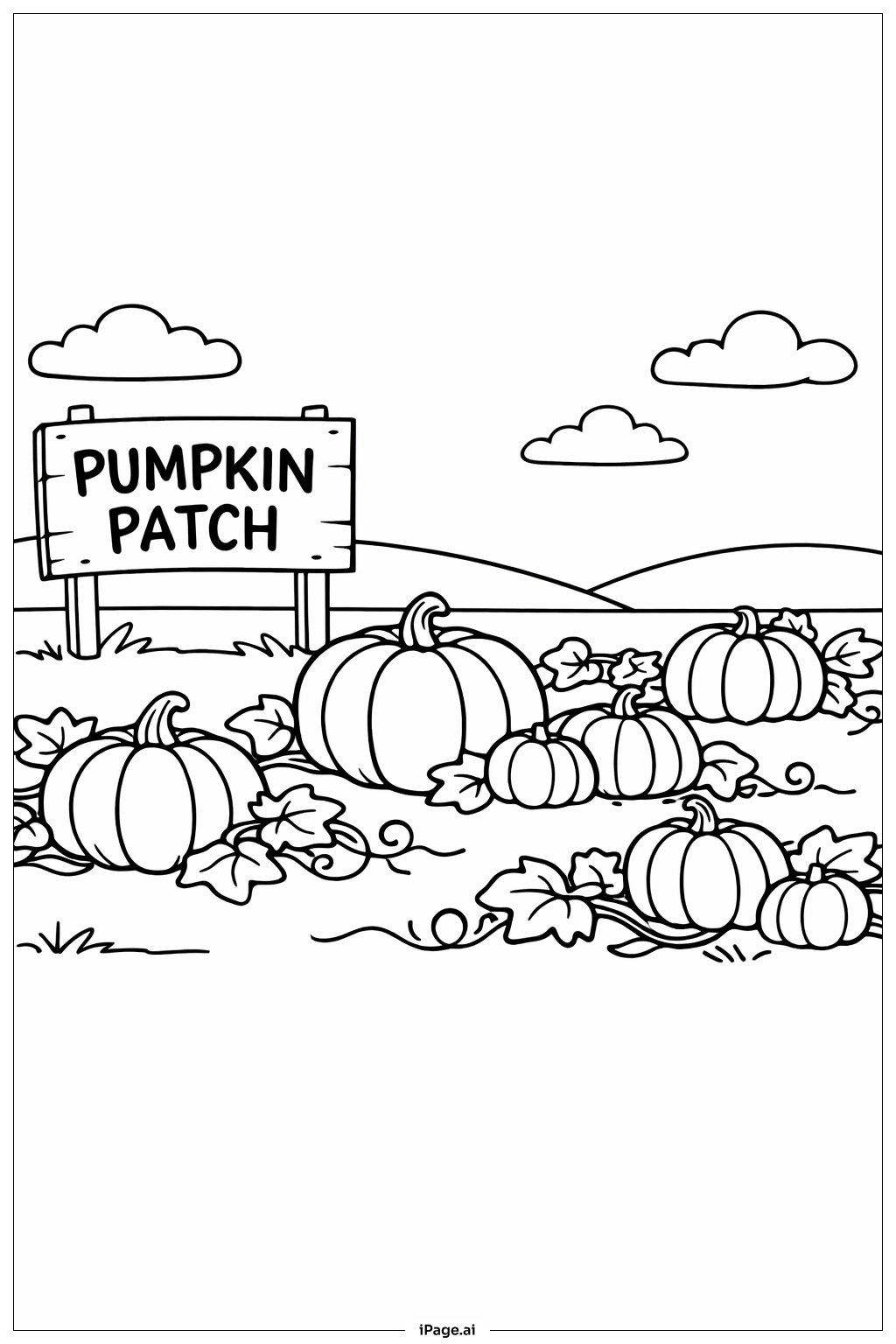  Halloween Kürbisfeld Ausmalseite 