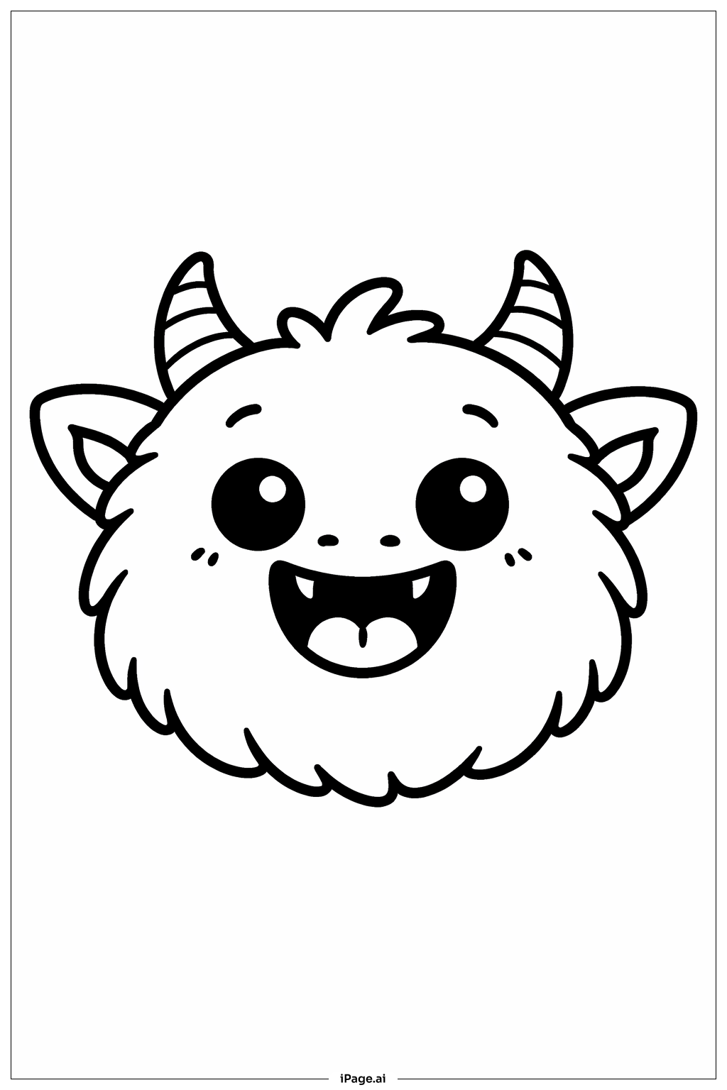  Halloween-Monster-Gesicht Ausmalseite 